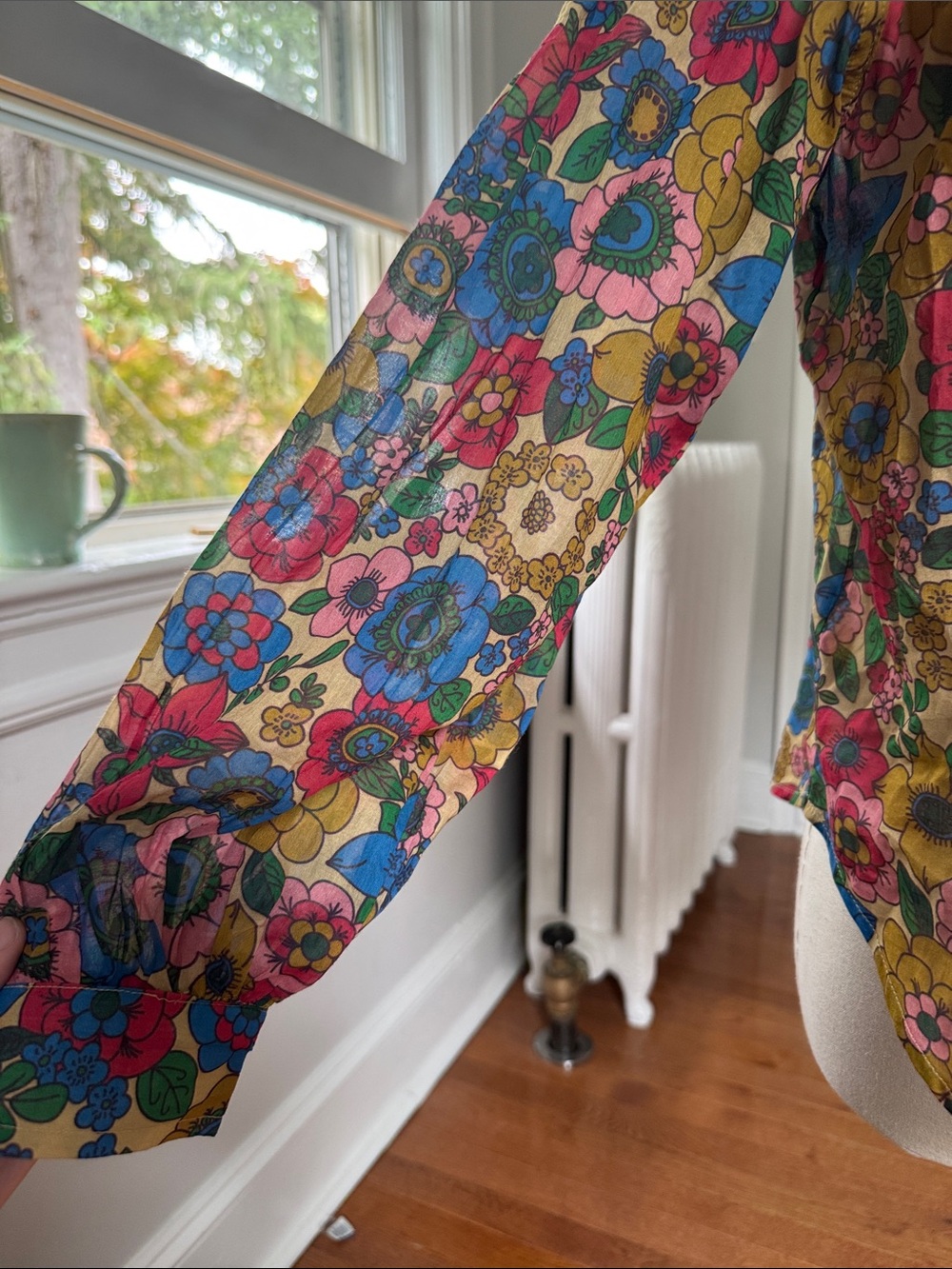 NWT MOTHER The Rhapsody Exes Floral cotton Button-Down Shirt - Picture 9 of 13